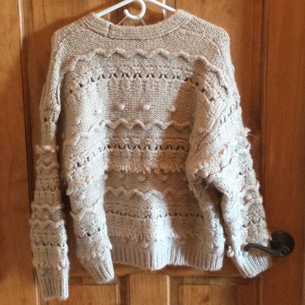 Zara Beige Chunky Knit Button-Up Cardigan - Picture 5 of 6